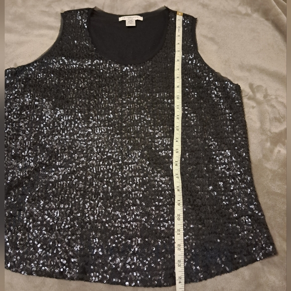 Liz Claiborne front sequin tank top fully lined size Petite XL - Picture 5 of 5